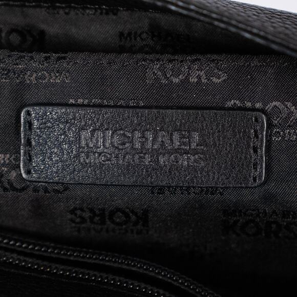 Michael Kors Fulton Flap Shoulder Bag Black Pebbled Leather Gold-Tone Logo Chain - Picture 10 of 10